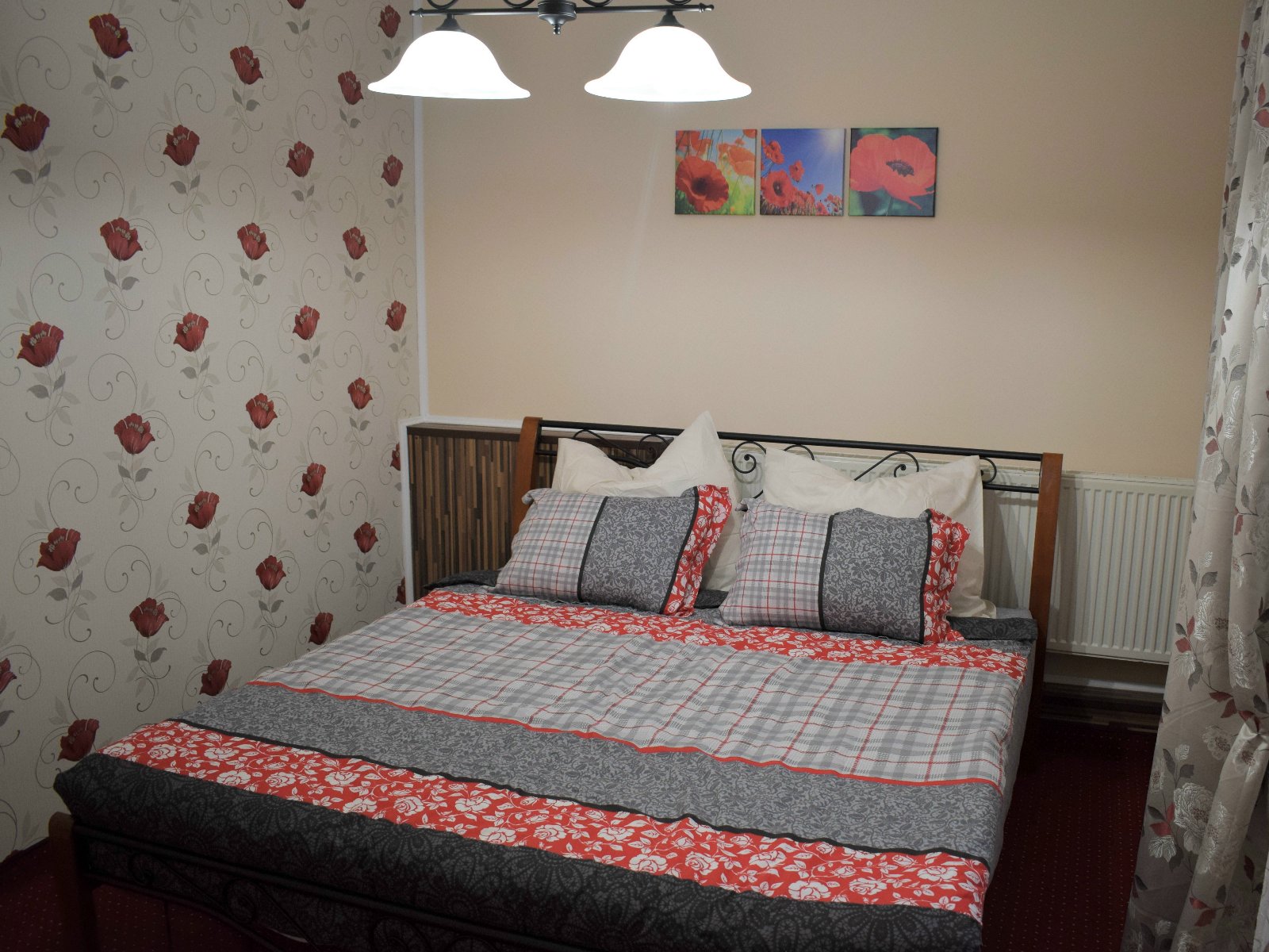 Spacious living room with white sofa